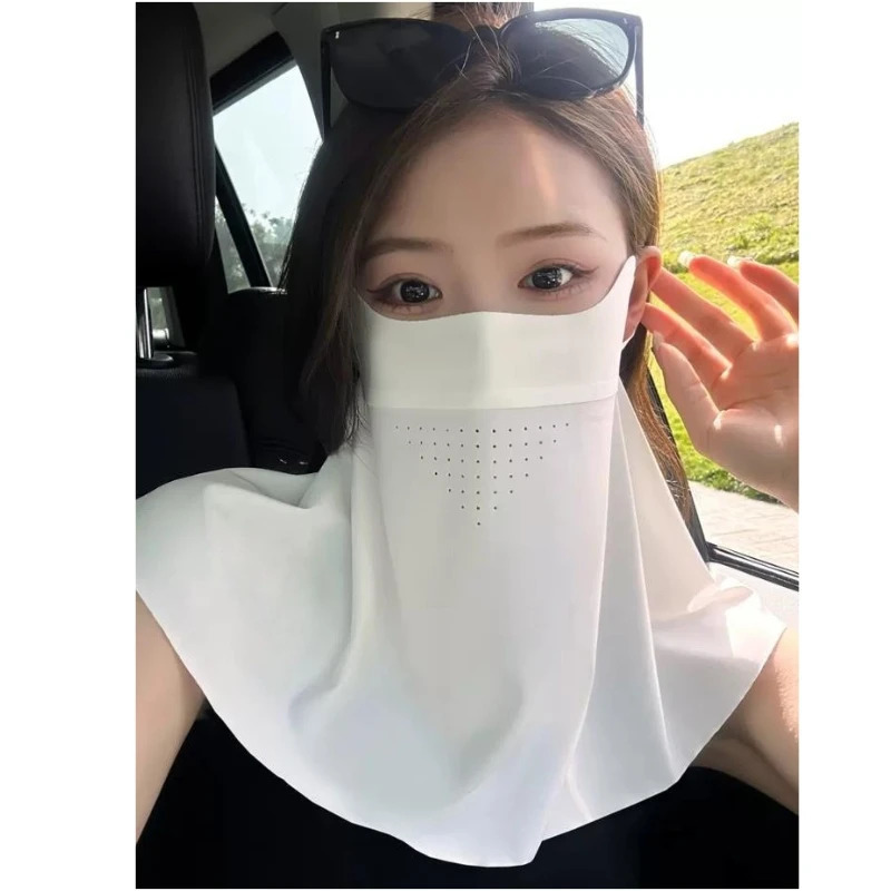 Sunscreen Mask Traceless for Women Detachable Facekini Ice Silk Anti-ultraviolet Summer Breathable Thin Cover Face 250514