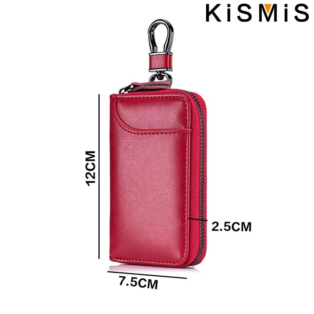 Genuine Leather KeyChain Unisex Key Bag Multifunction Organizer Wallet Holder Smart Housekeeper Car Small Key Case Keys Pouch 250515