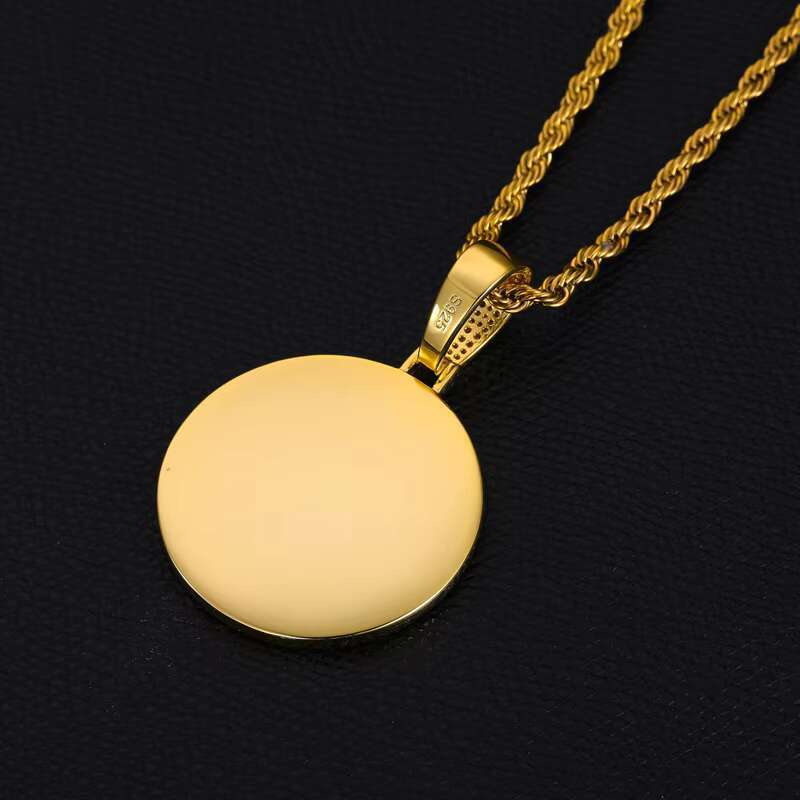 Photo carving sier pyroxene pendant necklace gold-plated or personalized men's and women's jewelry gifts