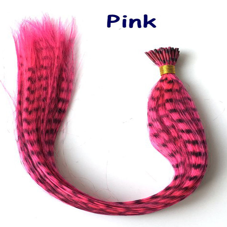 LeeWin 100pcs 16" Synthetic Feather Hair Mixed Color Feather Extensions I-tip Pre-bonded Hair Extensions Colorful Hair Feathers Extensions Long S