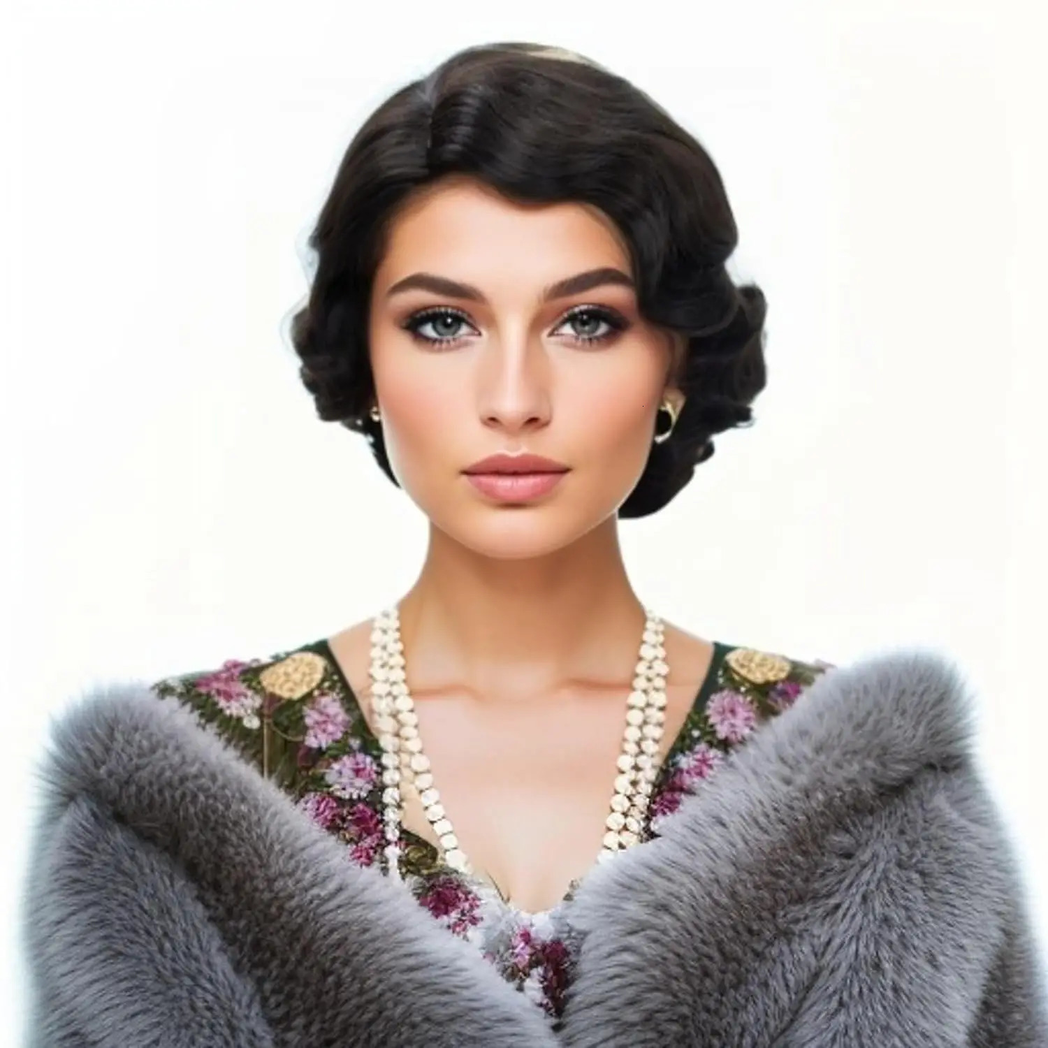 Synthetic 1920s Wig for Women Short Finger Wave Party Natural Hair Full Halloween Retro Cosplay Party Daily Costume Flapper Wig 250512