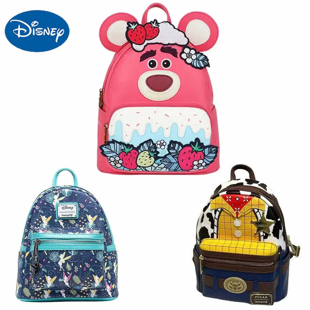 Disney Stitch PU Leather Backpack Cartoon Lotso Losto Fashion Print Donald Duck Mini Backpack PU Leather Women BackpackXJ250515