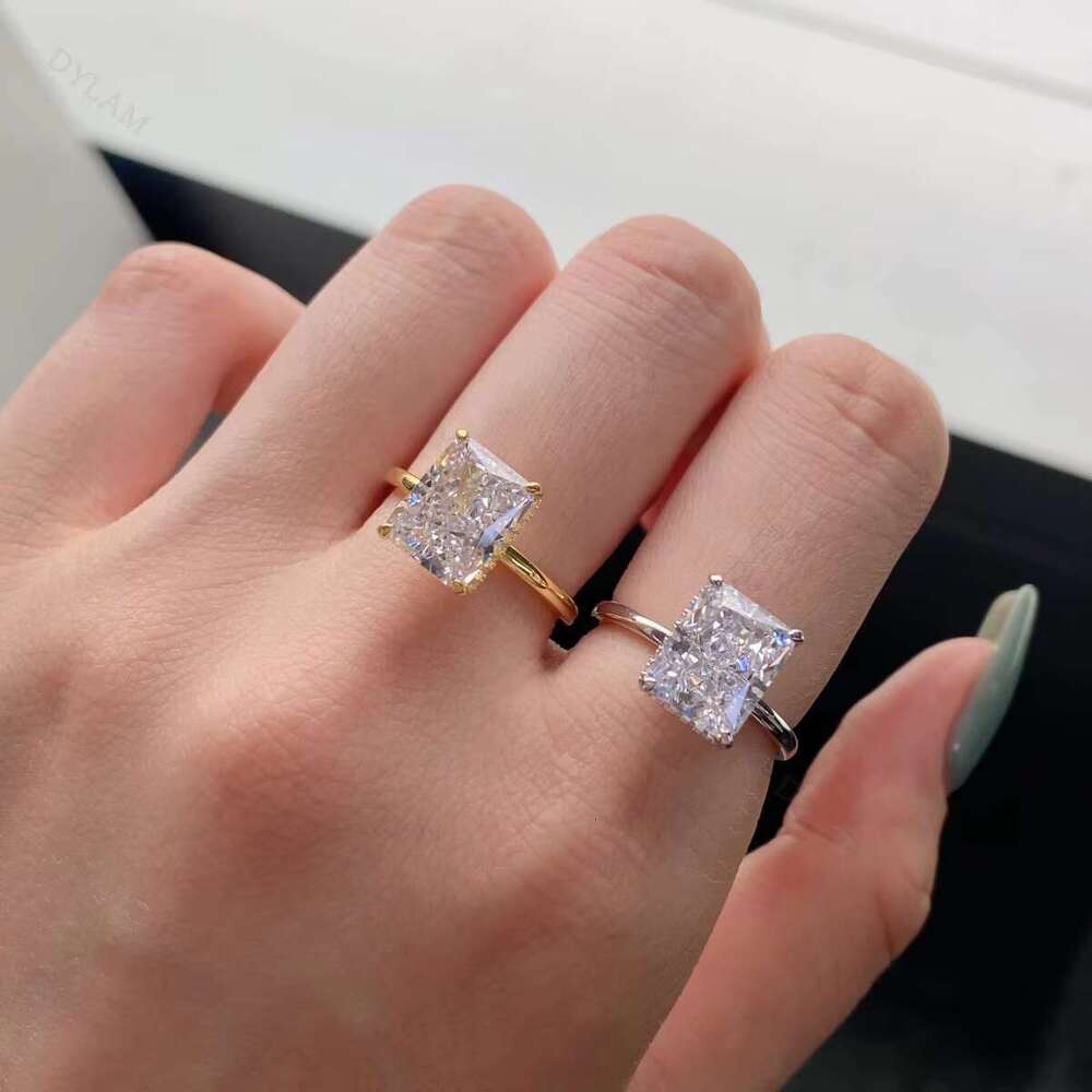 Dylam boutique 8A zircon engagement and stone, wedding accessory S pure silver women's ring with gold plating