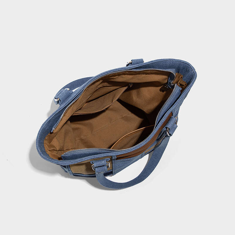 Women's Bags Designer Design Canvas Denim Tote Women's Spliced Large Capacity Bag, Commuting Guangzhou Bag