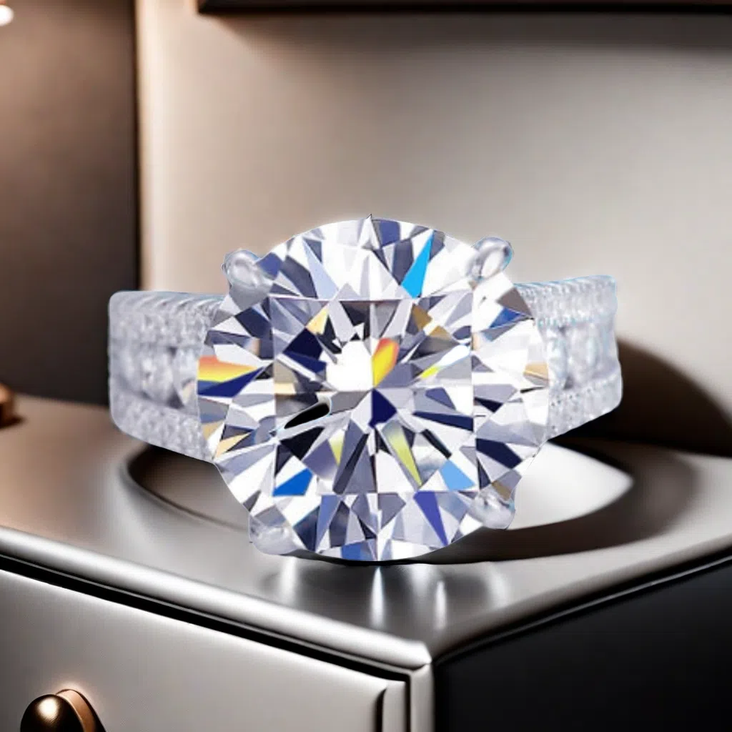 D-color VVS1 10CT Moissanite s925 sterling silver ring, a best-selling star model 950 white platinum-plated ring, ultra-luxurious group set artificial