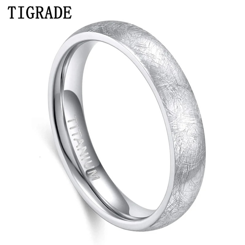 TIGRADE 4mm 6mm Ring Dome Brushed Special Scratch Wedding Band Comfort Fit Size 5-13 250515