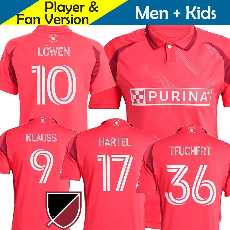 2025 2026 St Louis City SC Soccer Jerseys Lowen Ostrak GIOACCHINI STROUD KLAUSS Saint St. Louis home away Player and Fans version 25 26 football men kids shirt