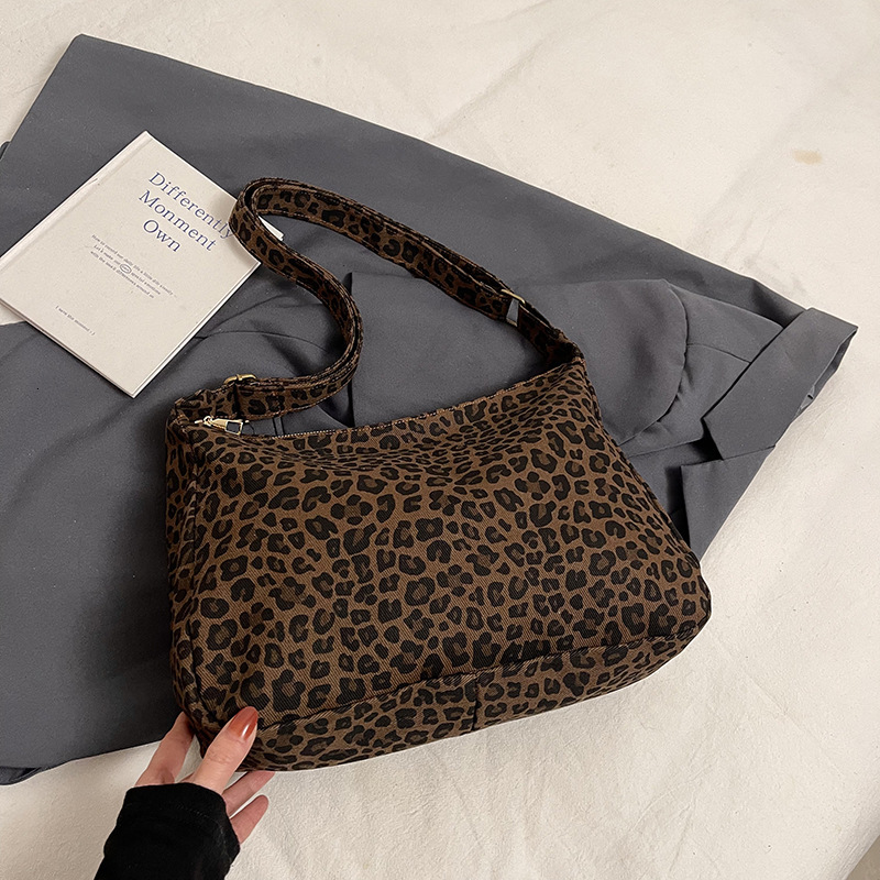Free Delivery Designer Bag Leopard Print Large Capacity Women's 2025 Autumn And Winter New Trendy Fashion Hand Shoulder For Work Commuting Crossb