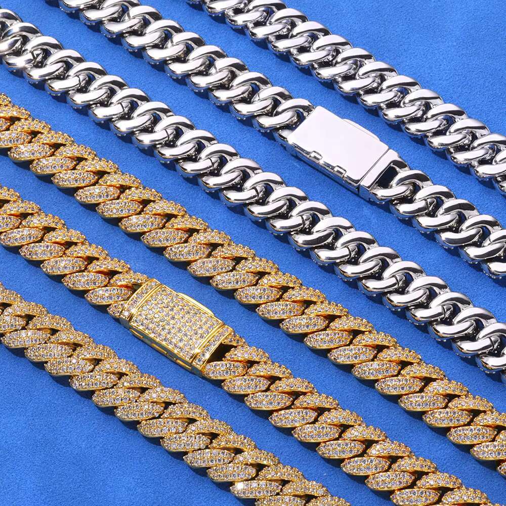 Personality 10mm S925 Silver VVS D Colour Moissanite Bracelet Hip Hop Bubble Miami Iced Out Tennis Bracelet Cuban Chain for Men