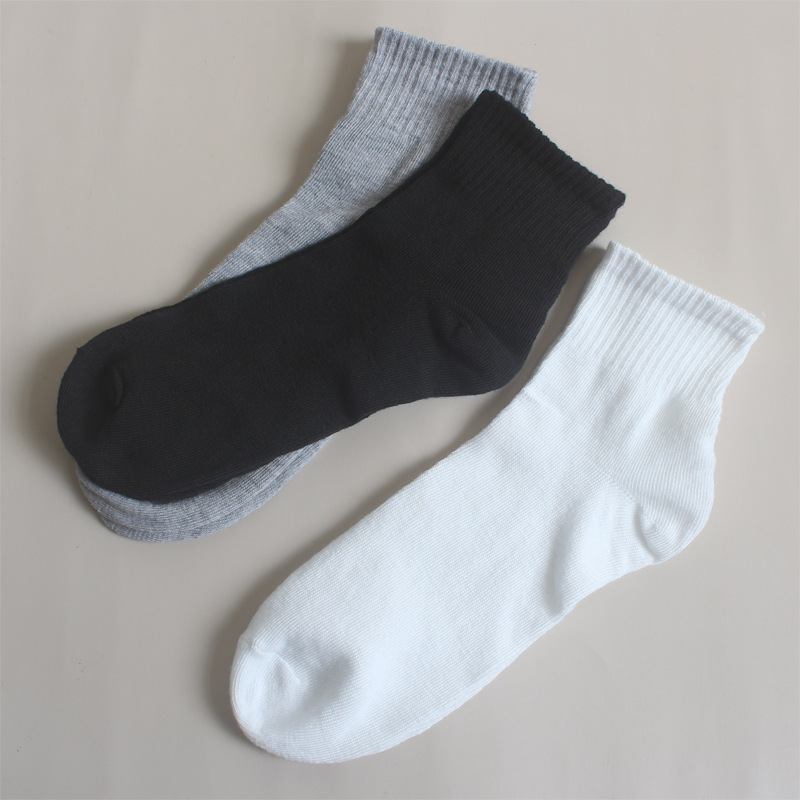 Men's Socks 8 Pairs Black Business Mid Length Soft Warm Autumn/winter Solid Color Casual Men's Socks Basketball Sports Socks