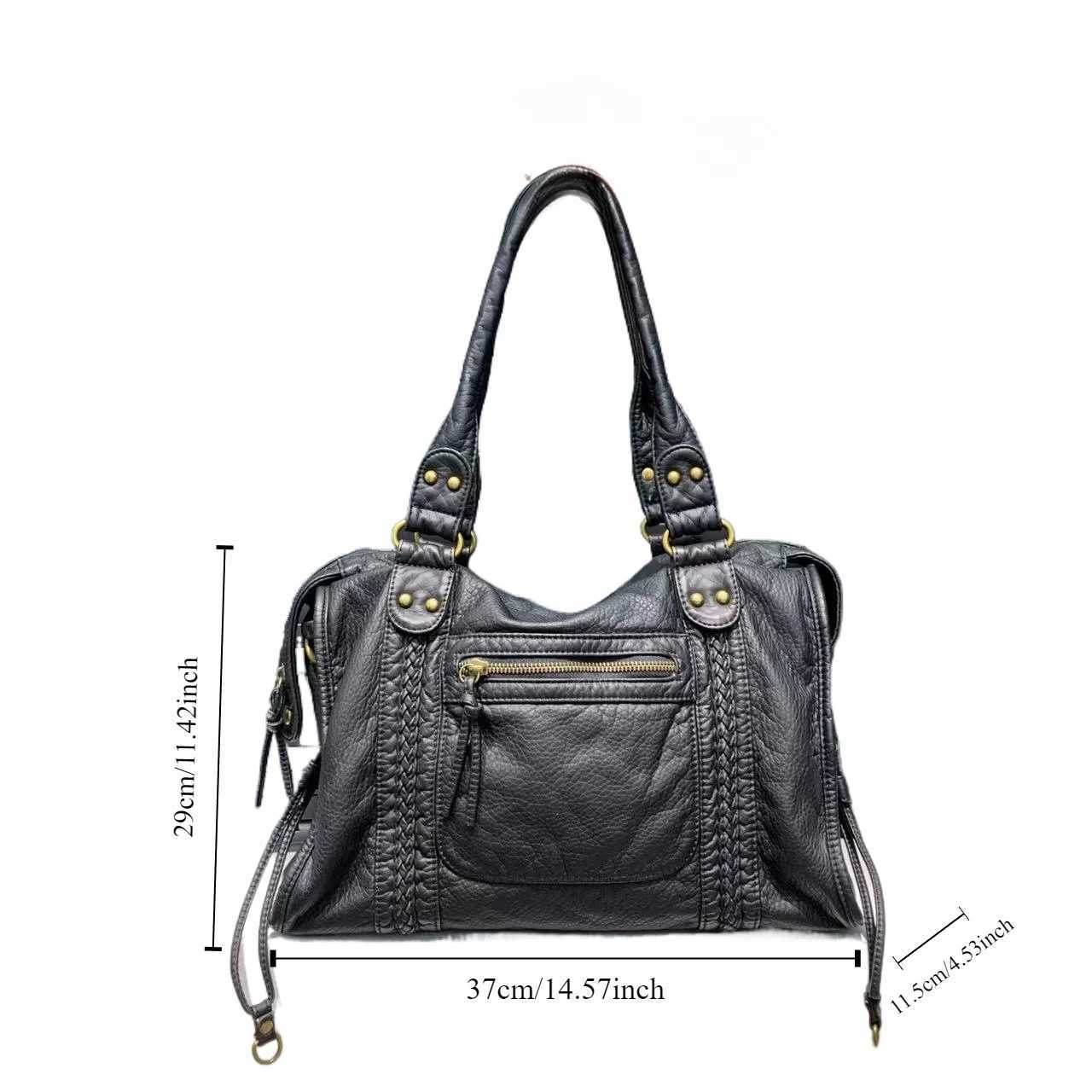 Y2K Spicy Girl e Shoder Crossbody Bag Vintage Wed Leather Soft Leather Motorcycle Bag Large Capacity Bag B250618