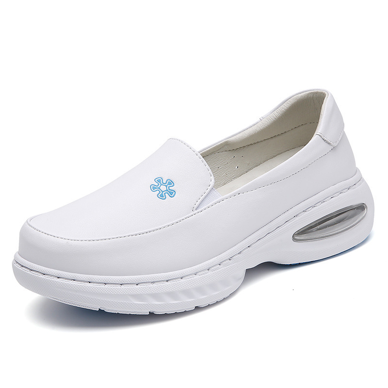 Summer Air Cushion Does Nurse Women Comfortable Soft Soles For Medical Care Anti Slip Breathable Hollow Out Casual Shoes Genuine Leather And Odor Ddmy