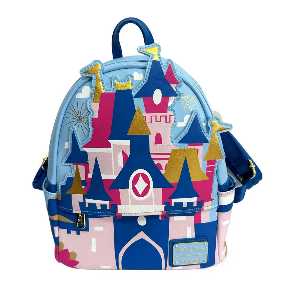 Disney 2025 Original DISNEY Catoon Castle Anime Baby GIrls Kids Backpack Flowers Cosplay Leisure Travel Bag Mini Childrens SchoolbagXJ250515