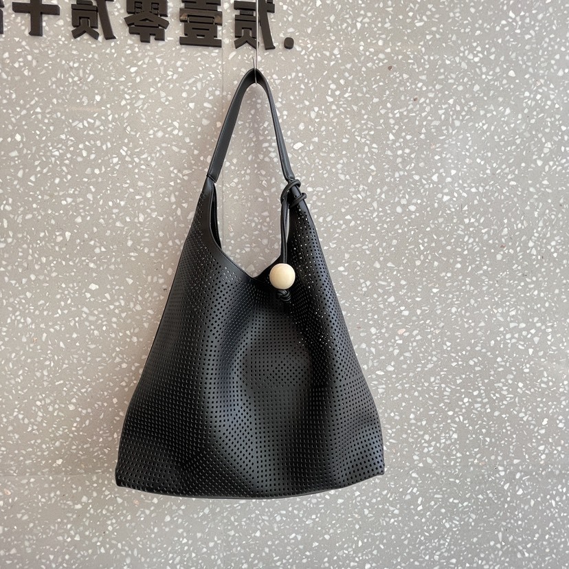 2025S Designer Women New Internet Celebrity Color Contrast Laser Hollow Tote Handbag Shoulder Underarm Bun Mother Bag