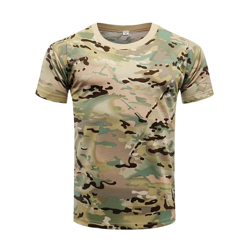 Military Army Camouflage Tactical Short Sleeve Mens Combat TShirt Kids Tee Camo Outdoor Hiking Hunting Shirts 250513