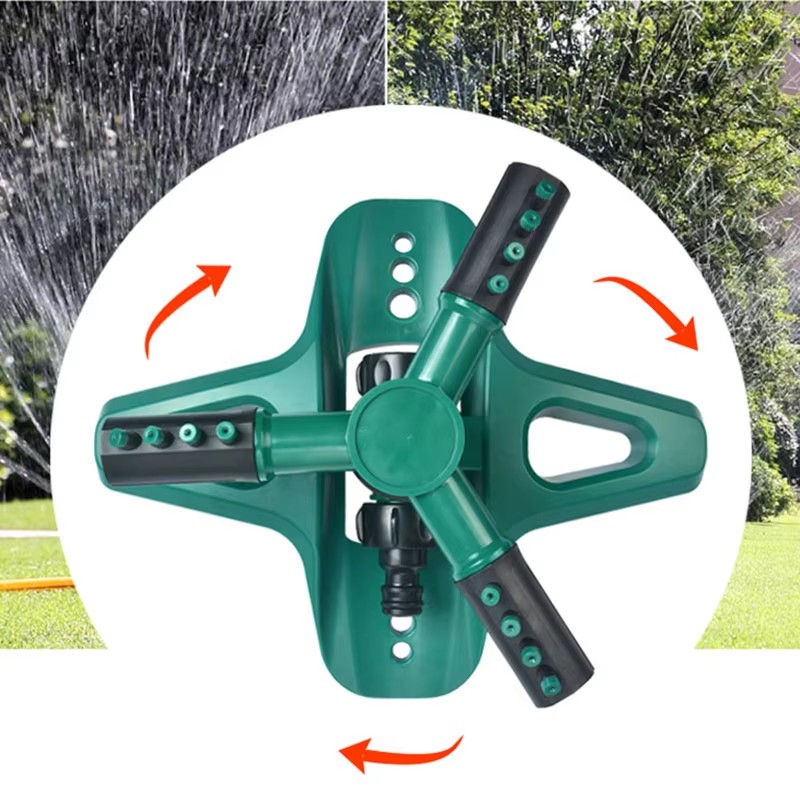 Rotating head, automatic sprinkler, 360 degree lawn greening sprinkler system, coog system for irrigating land and gardens