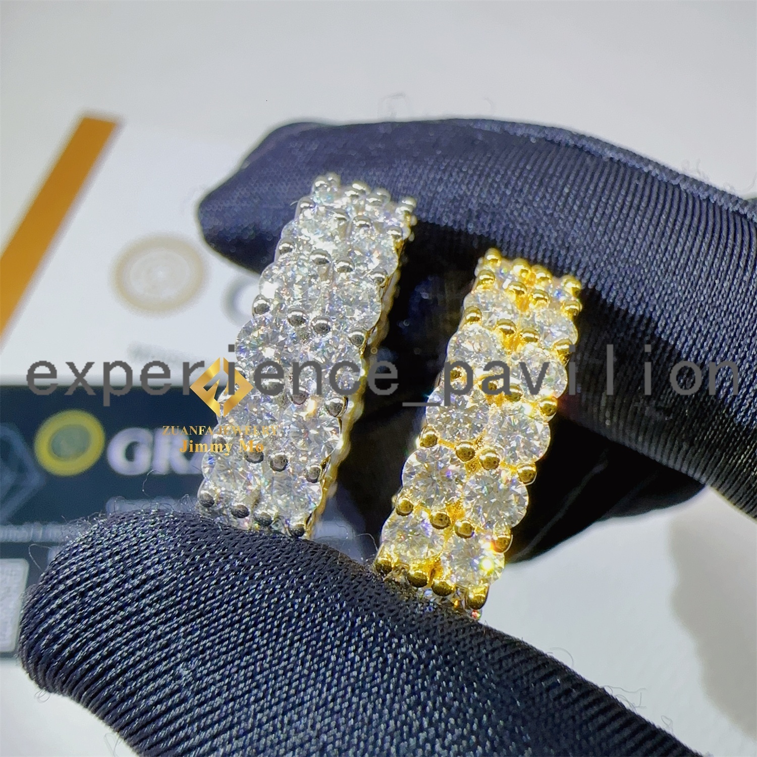 6mm Width Two Rows Diamond Silver 925 Rings Fine Jewelry Fashion Iced Out Vvs Moissanite Diamond Band Ring