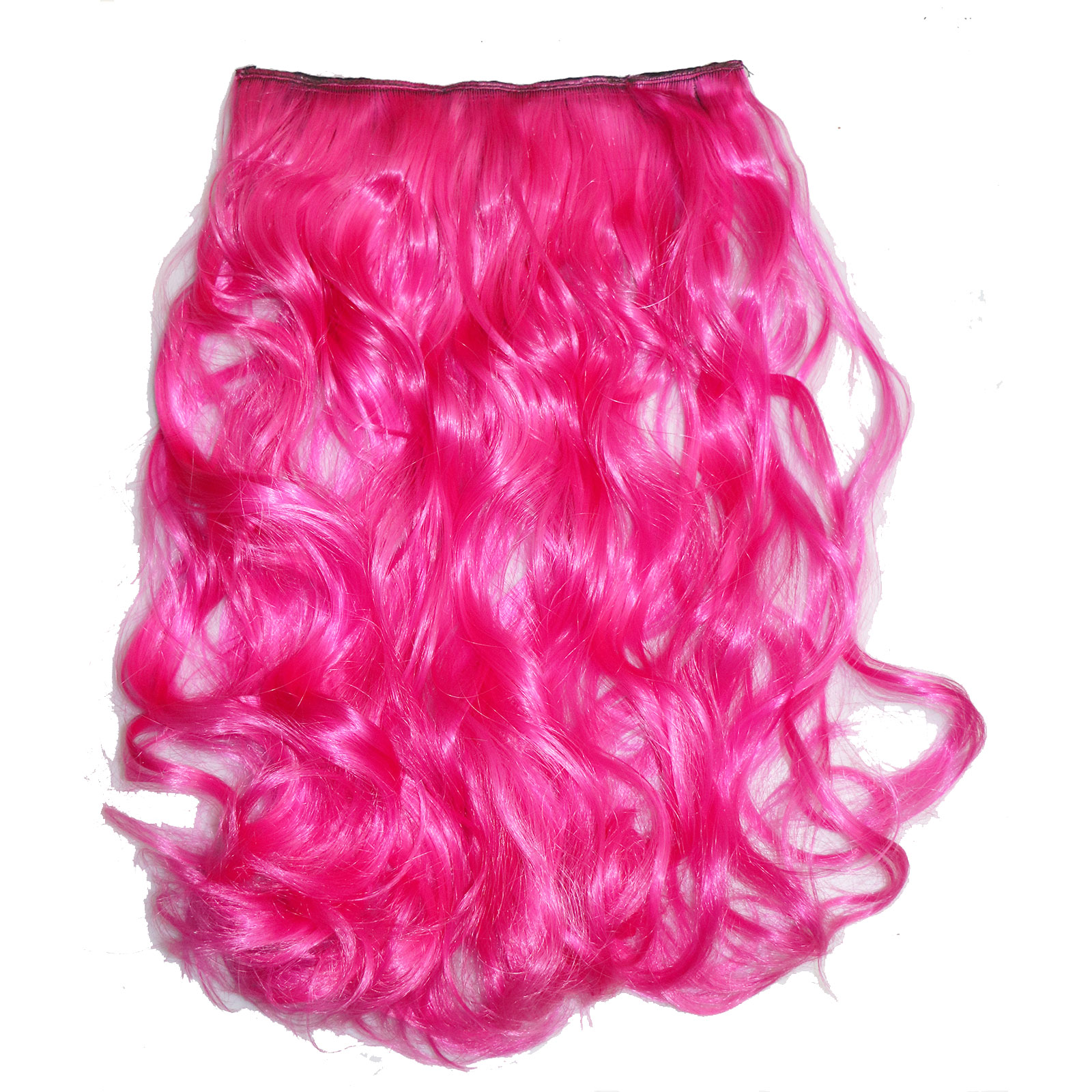Synthetic Long Wavy 5 Clip In Hair Extensions 22Inch Synthetic Fiber Heat Resistant Hairpiece Black Pink False Hair Daily Use