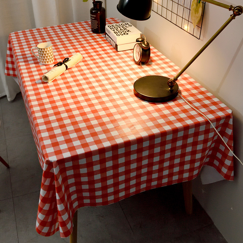 B327 solid color PVC tablecloth waterproof and oil-proof wash-free simple rectangular household fabric table mat restaurant tablecloth wholesale