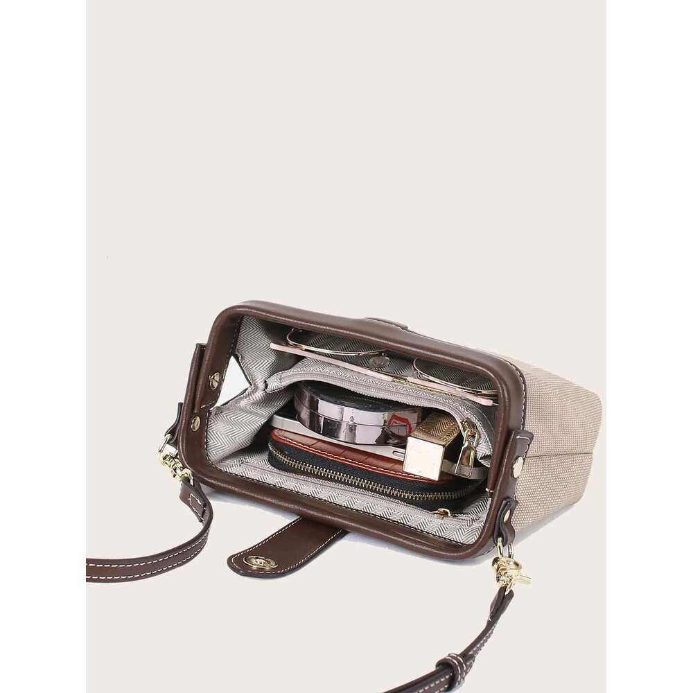 2024 New Fashion Women's Bags High-End Retro Blue Color Block Crossbody Small Casual Clip Shoulder Bag