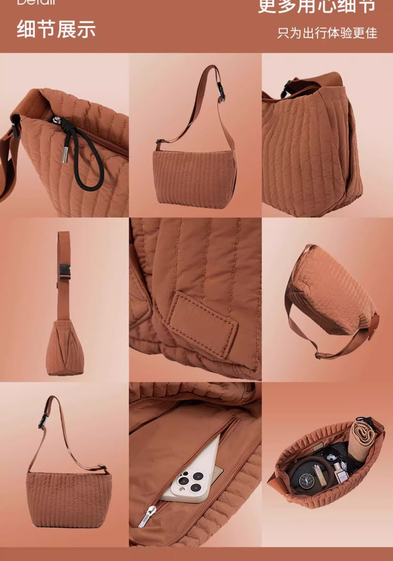 2025S designer gold ingot loose crossbody cloud lightweight canvas summer new travel large capacity shoulder bag women bag