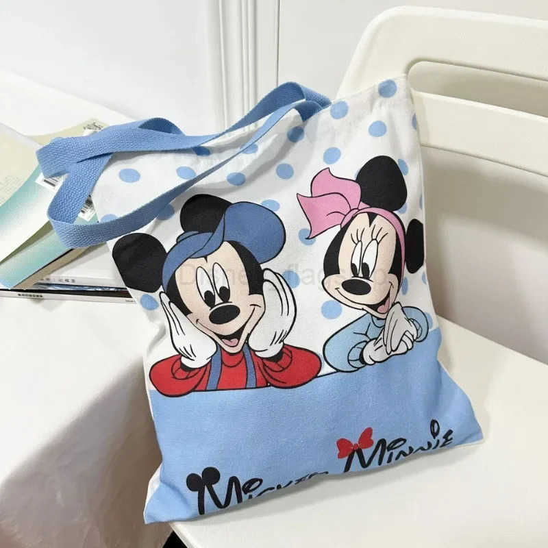 Disney 2025 New Mickey Canvas BagVersatile Womens Shoulder BagCommuting Tote BagLarge Capacity Tote BagMummy BagXJ250515