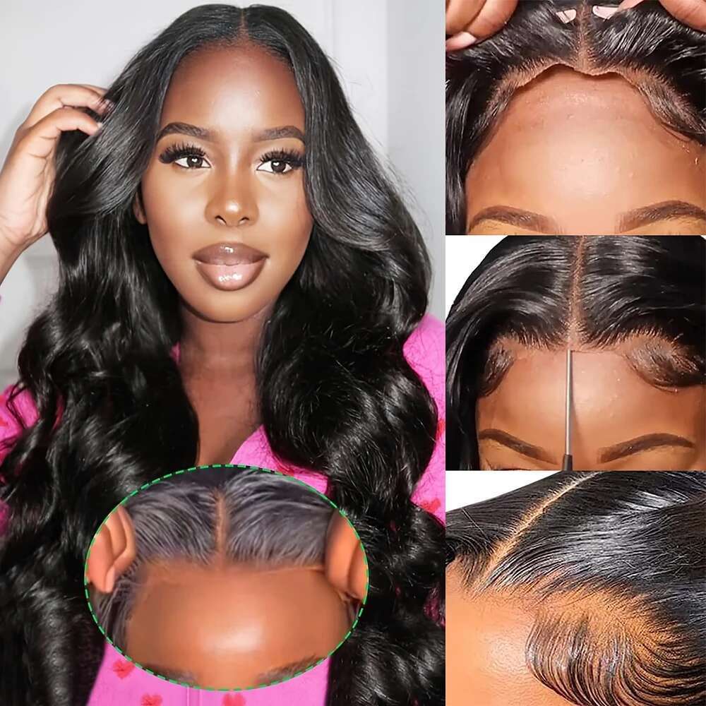 13X6 Body Wave HD Transparent Lace Front Human Hair Wig 40 Inch Pre Preplucked 5X5 200 Density Glueless Brazilian Wigs For Women