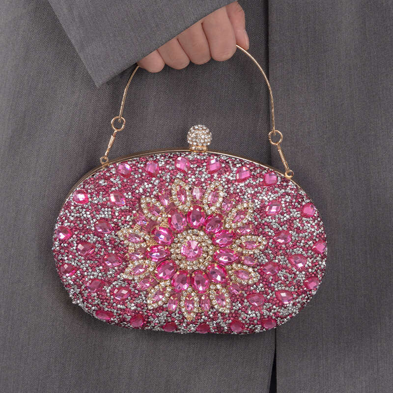 Design Suower Dia studded Personalized Evening Dress Fashionable Banquet Women's Handheld Bag, Versatile Style, New Trendy Ins