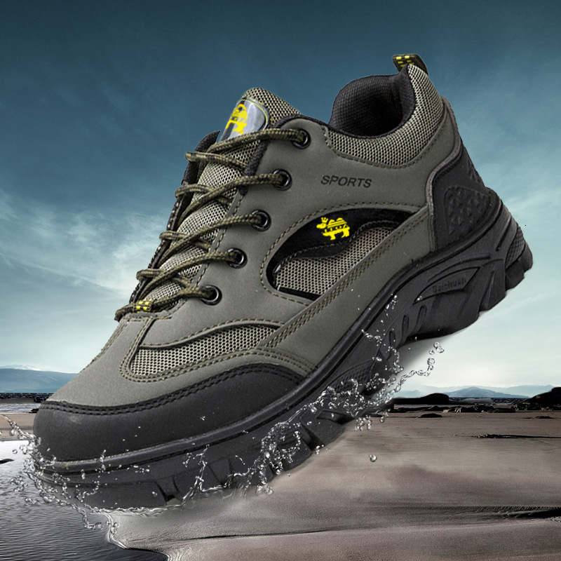 Large autumn mesh breathable running sports and leisure lightweight thick soled outdoor hiking men's shoes