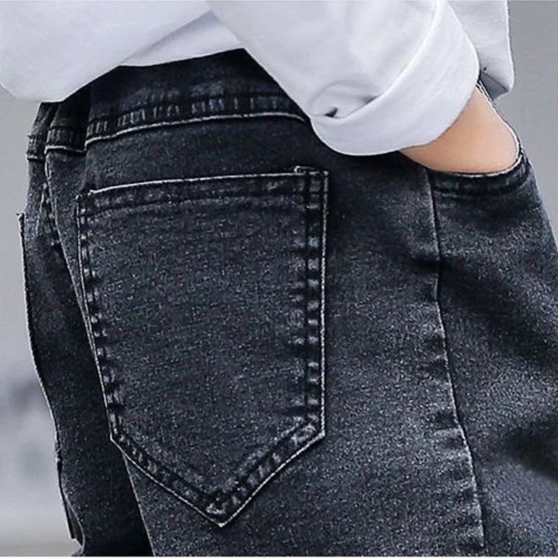 Kids Skinny Jeans Boys Denim Clothing Bottoms Casual Trousers Children Clothes Pants Garments Jeans 4-11 Years 250515