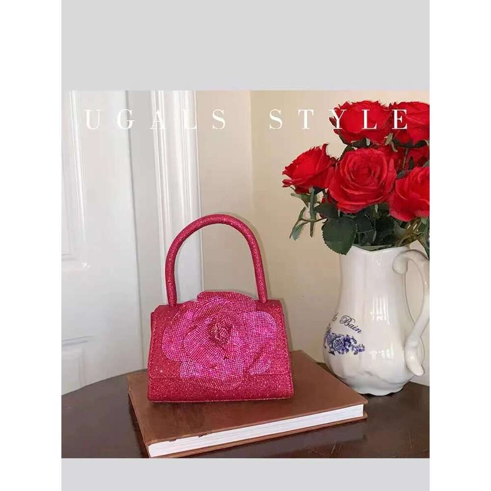 Glitter Shiny Dia Floral Evening Wedding Party Clutch Purse Fashion Women's Handbag Female Shoulder Crossbody Bag
