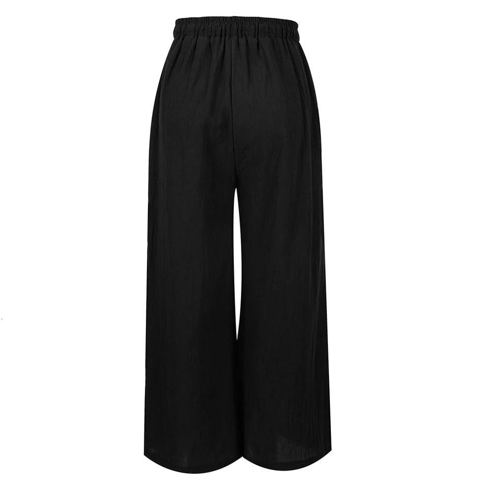 3XL 5XL Plus Size High Waist Long Pants for Women Clothing Summer Solid Casual Wide Leg Trousers Fashion Korean Female Clot 250515