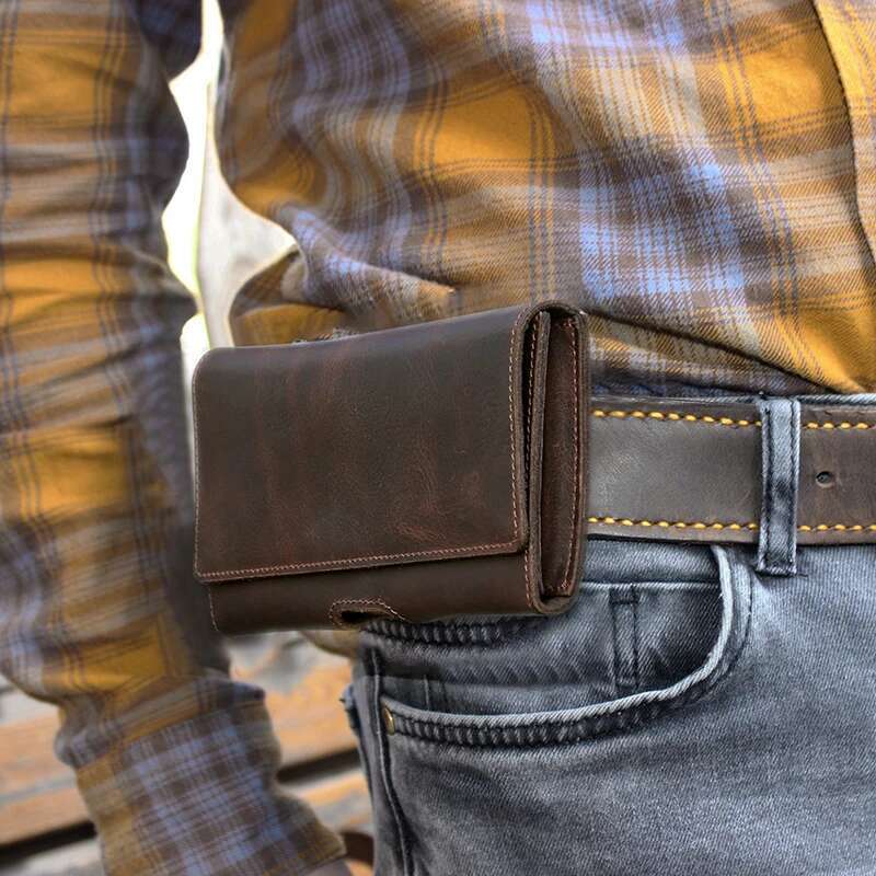 contacts genuine leather men travel small waist pouch phone pocket casual male fanny belt bag designer handbag
