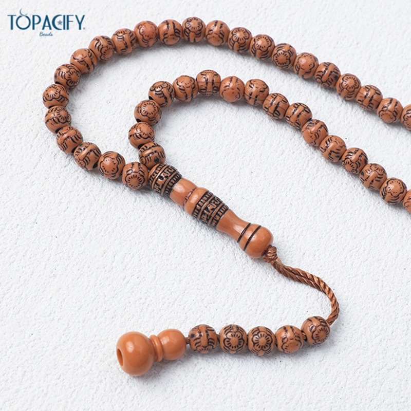 99 Muslim beads, 7-centimeter imitation wooden prayer beads