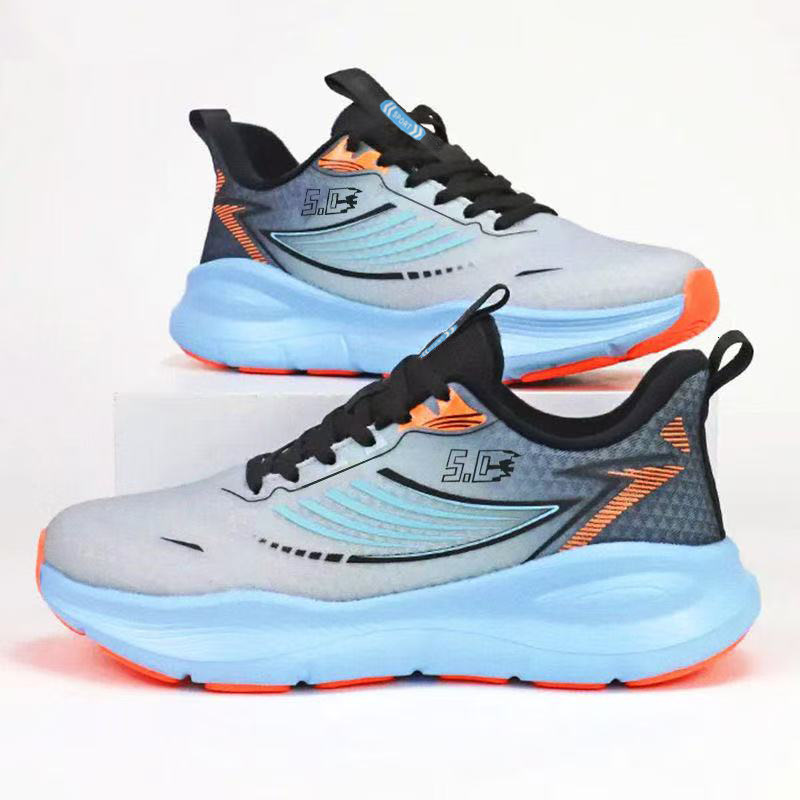 Spring new couple mesh breathable lightweight low top running student thick sole trendy casual shoes
