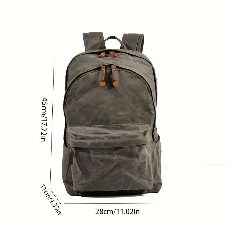 New Designer Waterproof oil wax Canvas Daypacks Unisex men Vintage Backpacks women Anti-thief Travel Rucksacks Retro School Bags