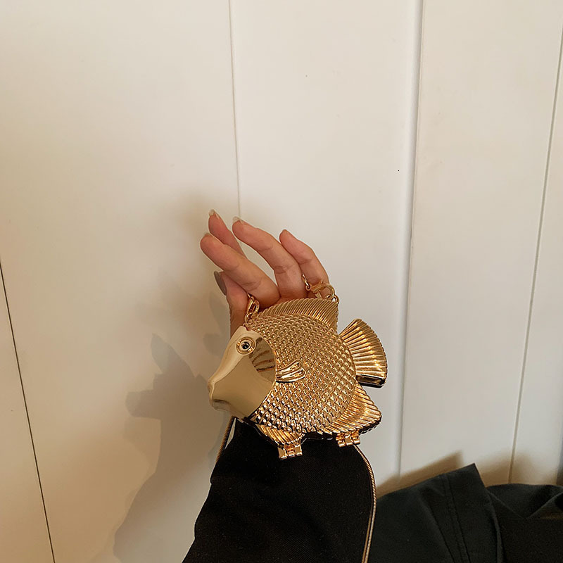 Free Delivery Designer Bag Personalized Metal Fish Shaped Cute Mini High End 2025 New Internet Famous Western Style Women's Luxury Bag