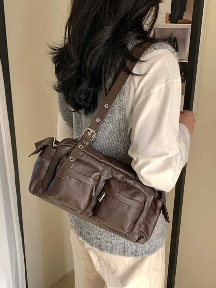 Soft PU Leather Shoder Bags Wen Fi Tree Pocket Large Capacity Underarm Bag 2025 New Korean High-quality Trend Handbags Z250516