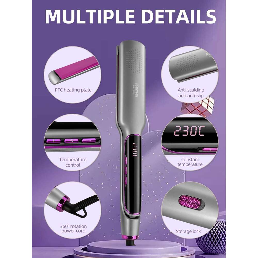Professional Straightener with LCD Display Flat Negative Ion Infrared Straighting Iron Hair Care for Woman