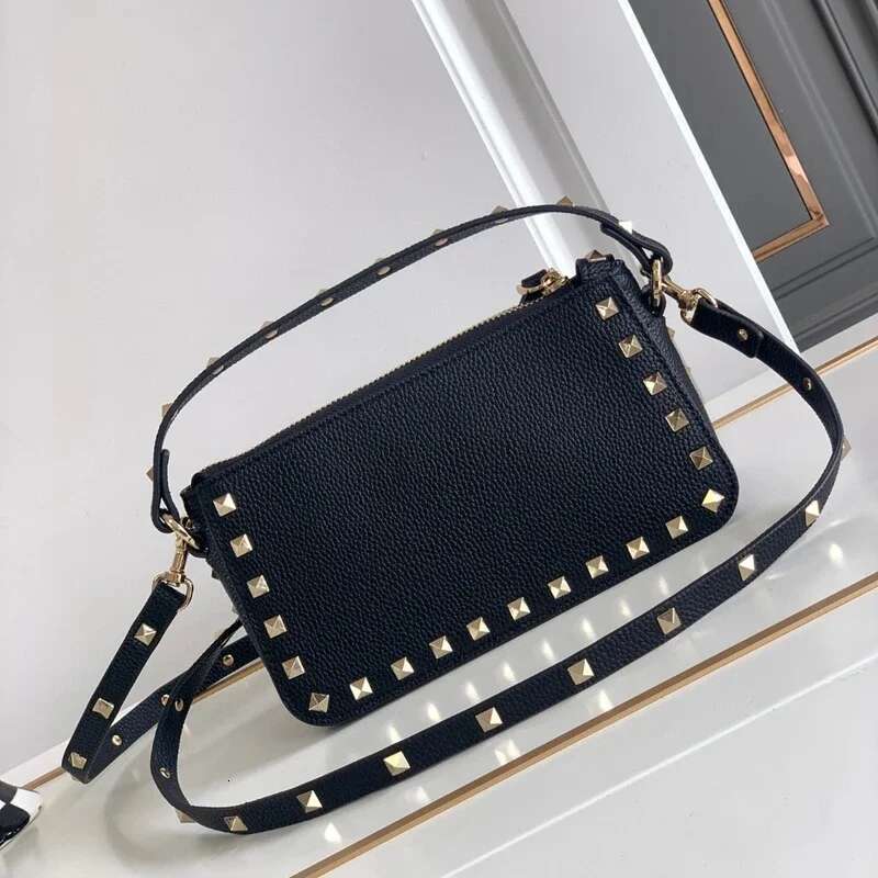 Stud rivet designer black design small crossbody bag fashion leather shoulder messenger women purses and handbags