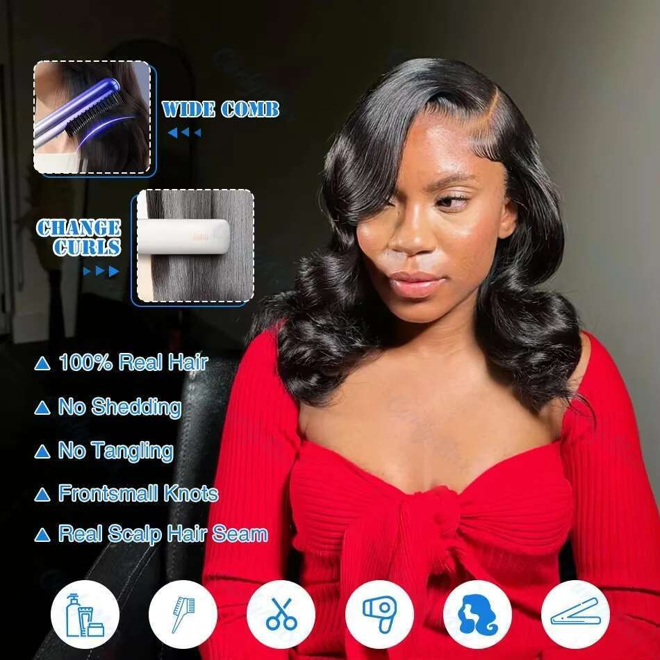 Mossily 300 Density Body Wave Short Bob Human Hair 13x4 13x6 Transparent Frontal 5x5 Hd Lace closure Wig PrePlucked