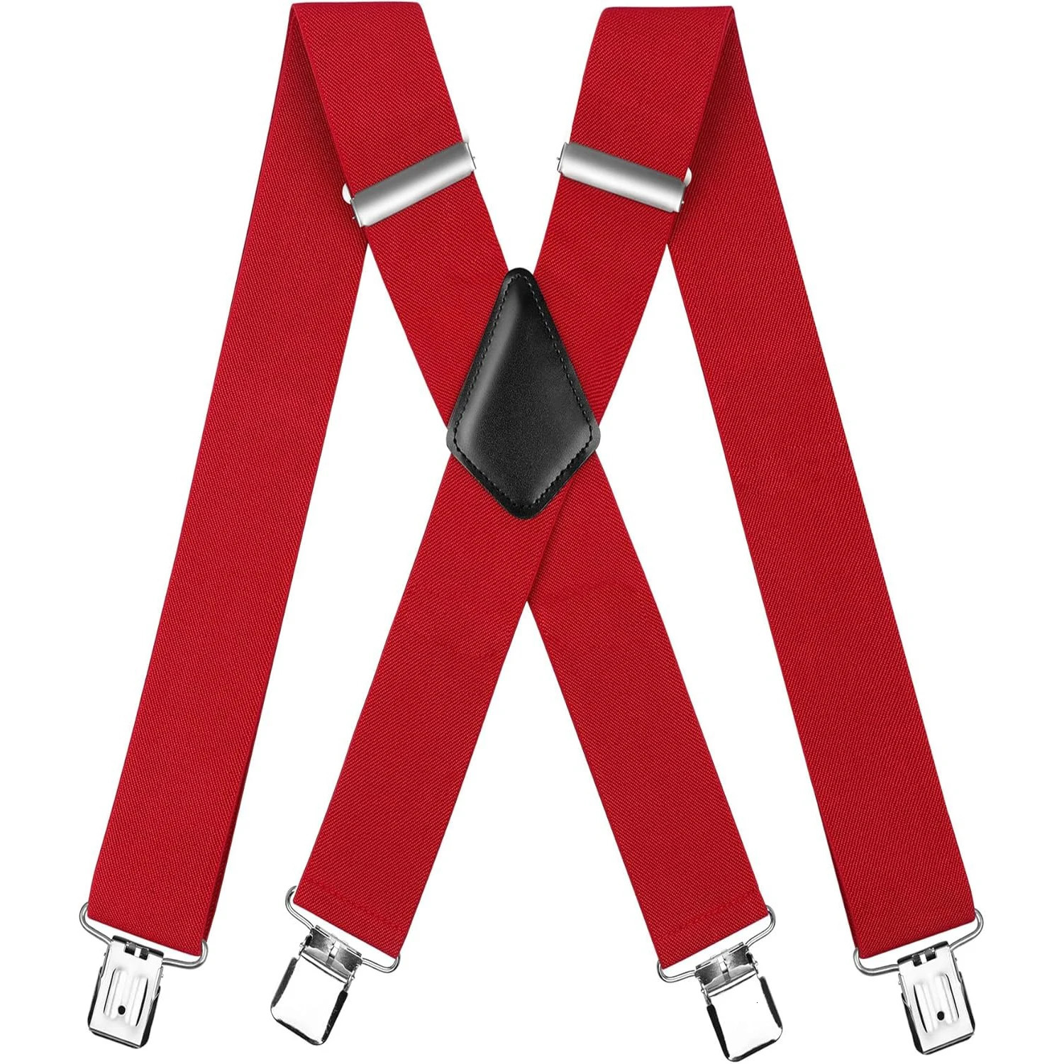 Mens Suspender Trousers Braces with Strong 2 inch Wide 4 Clips Heavy Duty for Men High Elastic X Style Adjustable Suspenders 250515
