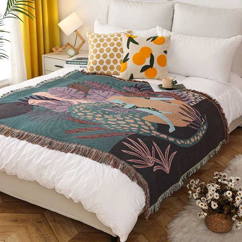 High Quality Women Leopard Throw Blanket Multifunction Beach Sofa Covers Cobertor Tassel Dust Cover Air Conditioning Blankets For Bed deken T250515