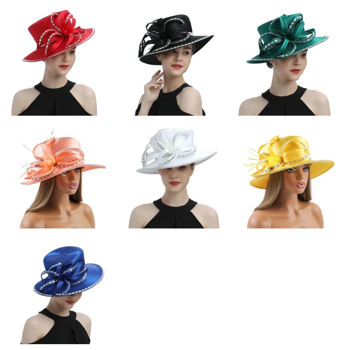 Perfect Most Satin Cloth Church Hat Deluxe Unique Pography Wedding Hat Fancy Formal Flower Fascinator Top Hat Female 250514