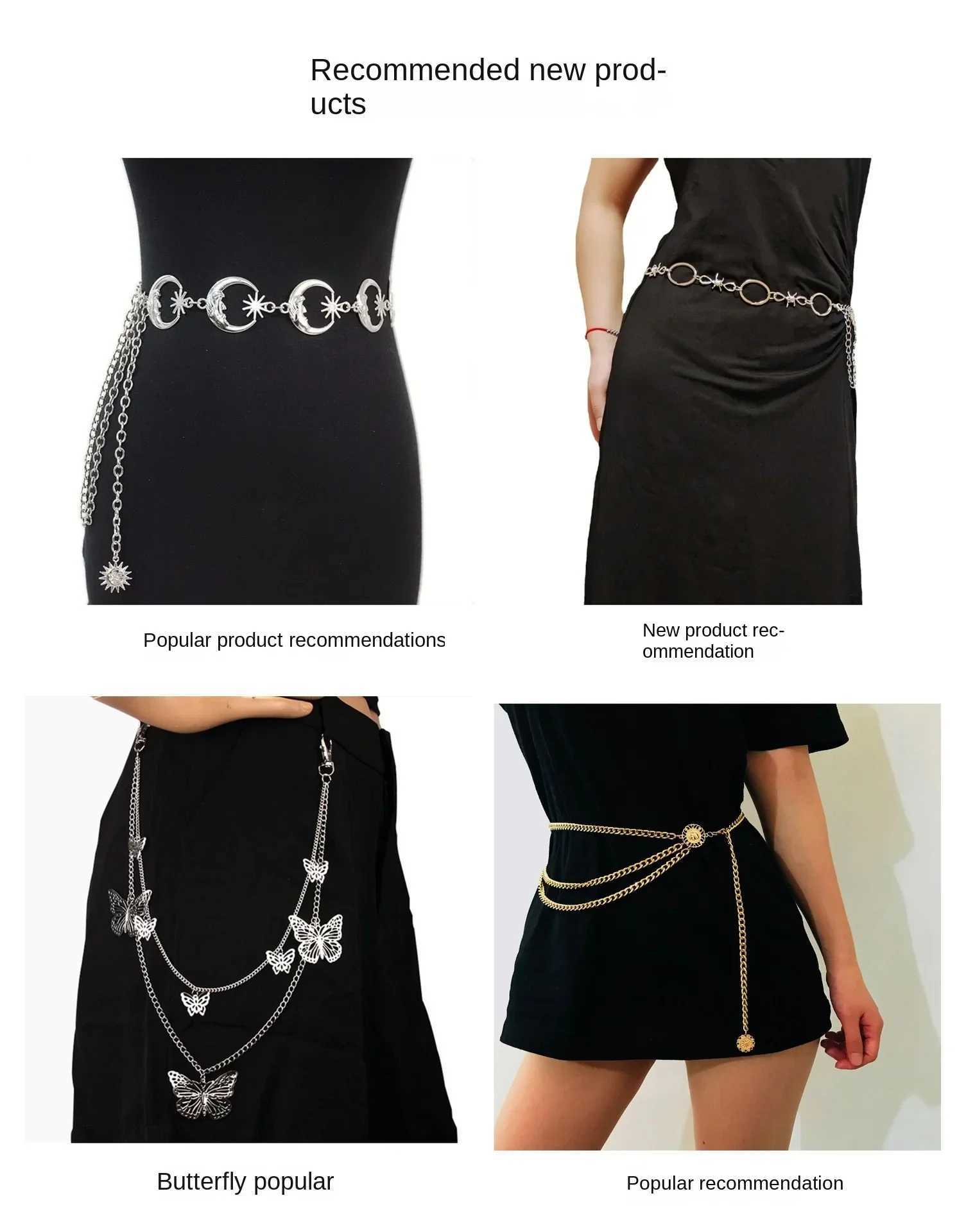 Punk Rock Belts Chain Metal Pants Waist Chain Men Women Key Chain Big Ring Wallet Keychain Jeans Unisex Hip-hop Jewelry Gifts Y250515