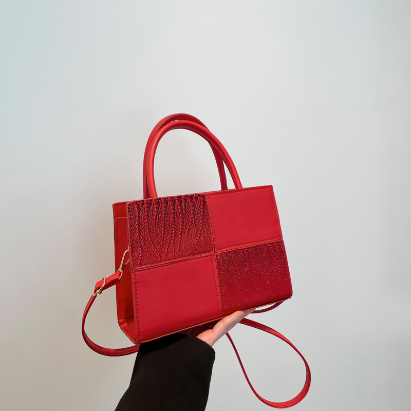 Large Capacity For Women In Spring Summer Of New Free Delivery Luxury Bag Designer Bag 2025 New Fashionable Handbag With Contrasting Color Splicing An