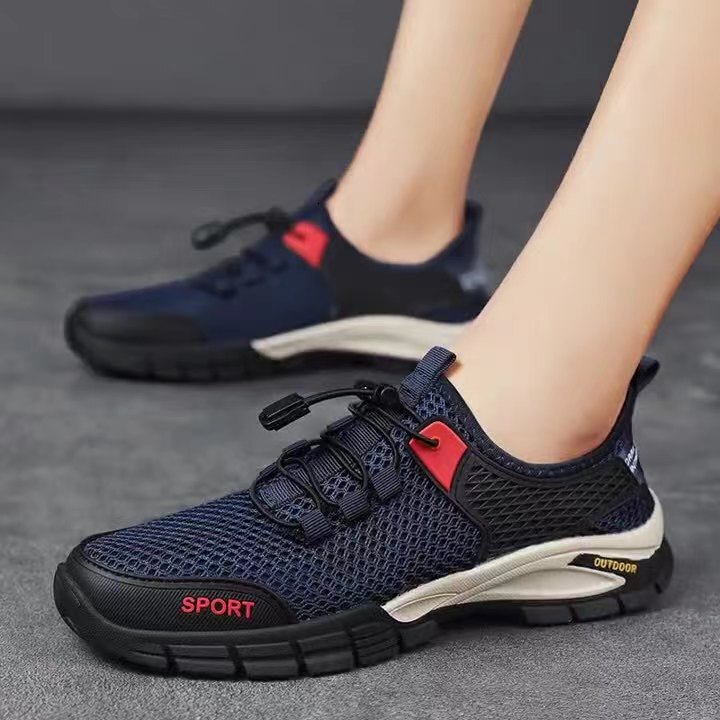 Summer mesh 2025 new breathable casual plus size men's upstream outdoor sports hiking shoes