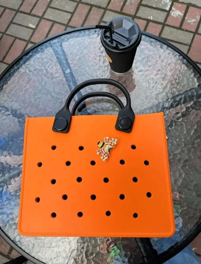 EVA Large Leather Shoulder Handbag Tote For Women Casual Waterproof Beach Hole Fit Charm Fashion Storage Bag