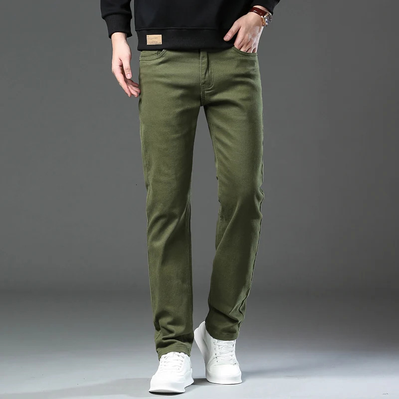 3 Colors Plus Size Mens Clothing Slim Jeans Fashion Loose Straight Business Casual Stretch Denim Pants Male Trousers 2844 250515