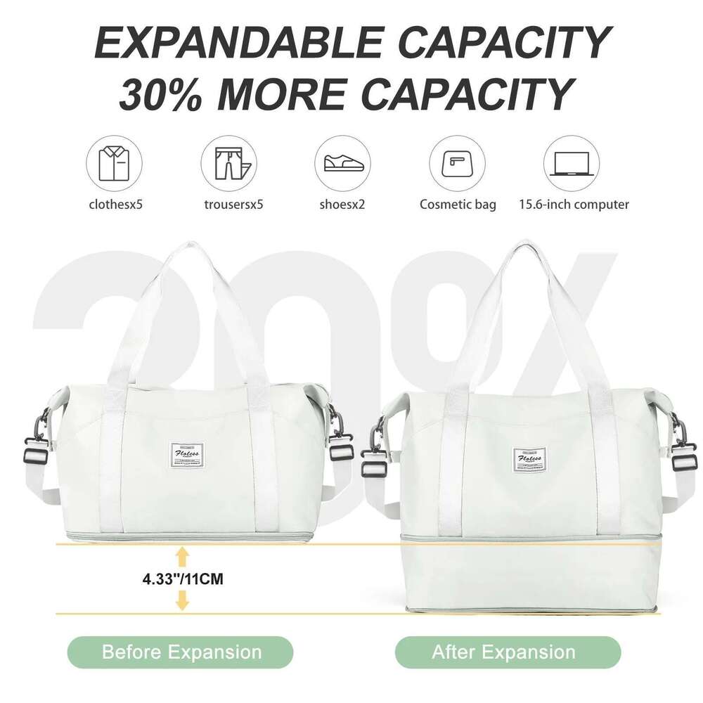 Expandable Travel Duffle for Women Carry On, Weekender Overnight Shoulder Bag,Gym Tote Wet Pocket Delivery Hospital Bag